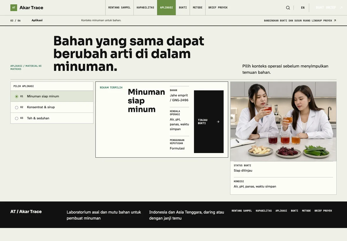Akar Trace: halaman Aplikasi