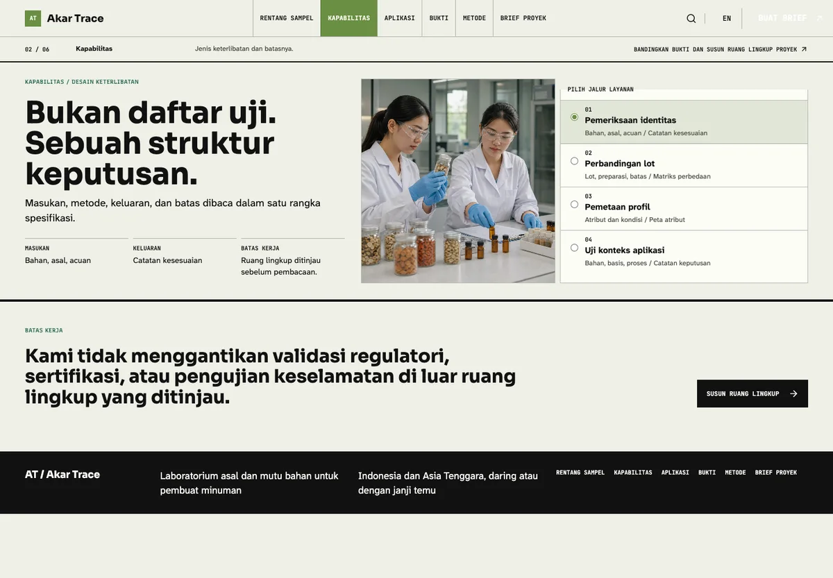 Akar Trace: halaman Kapabilitas