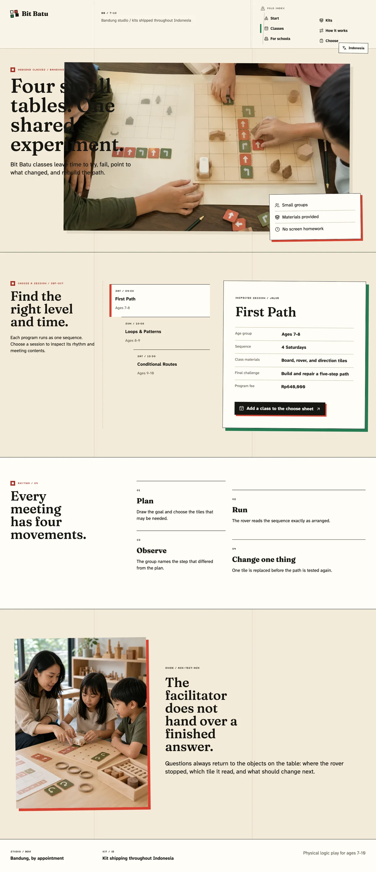 Bit Batu: Classes page
