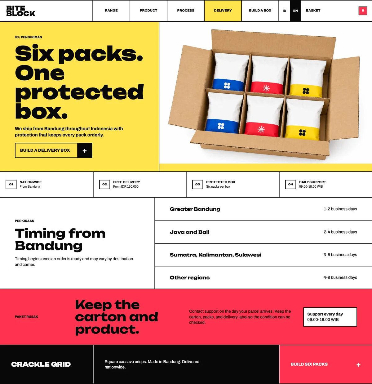 Crackle Grid: Delivery page