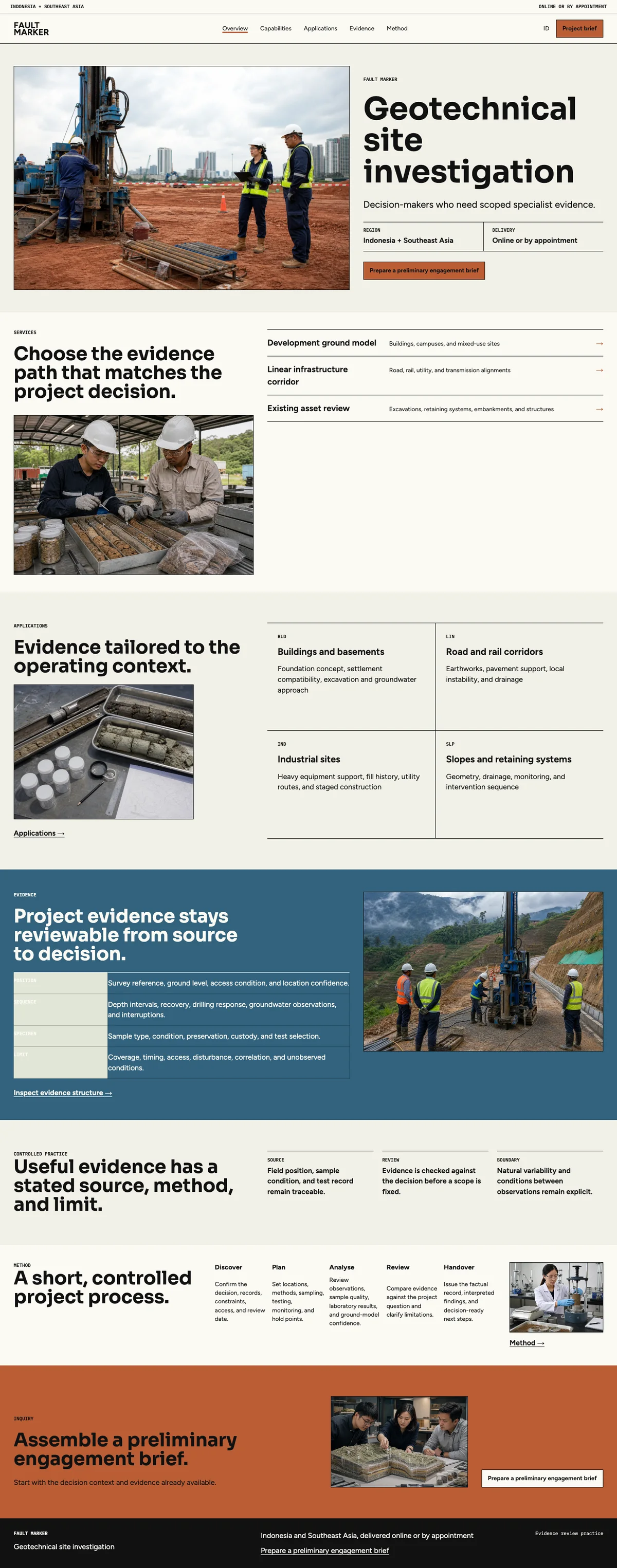 Fault Marker: Overview page