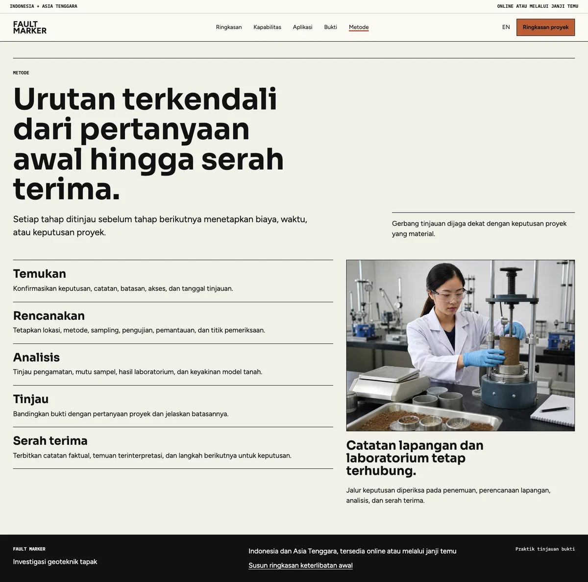 Fault Marker: halaman Metode