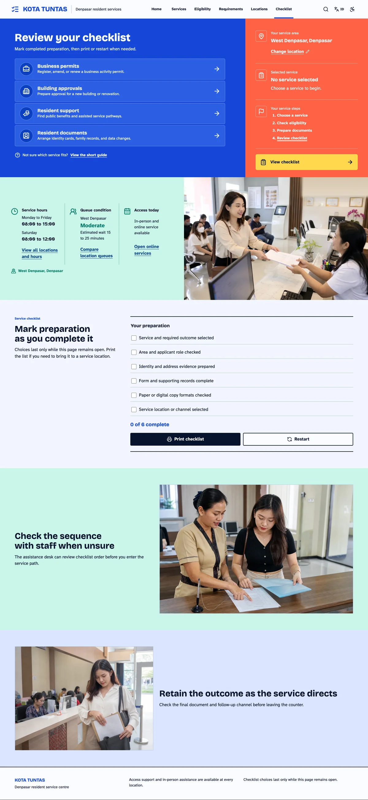 Kota Tuntas: Checklist page