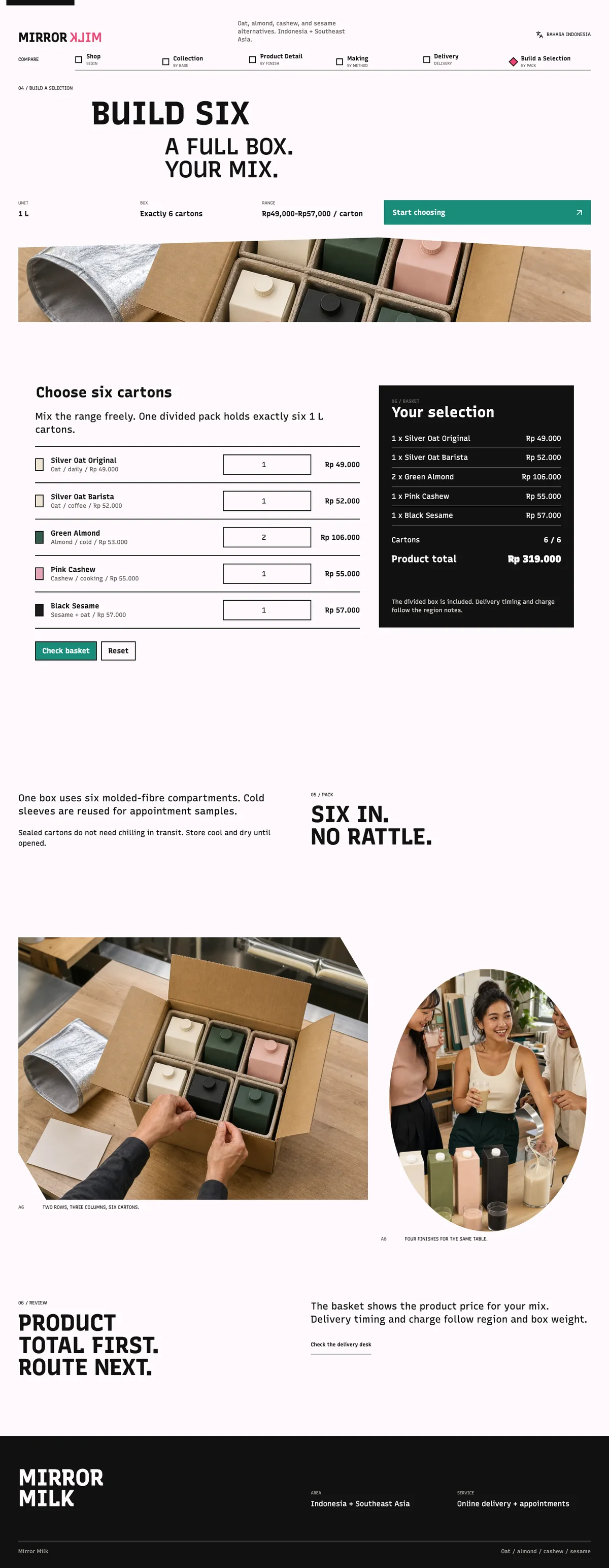 Mirror Milk: Build a Selection page