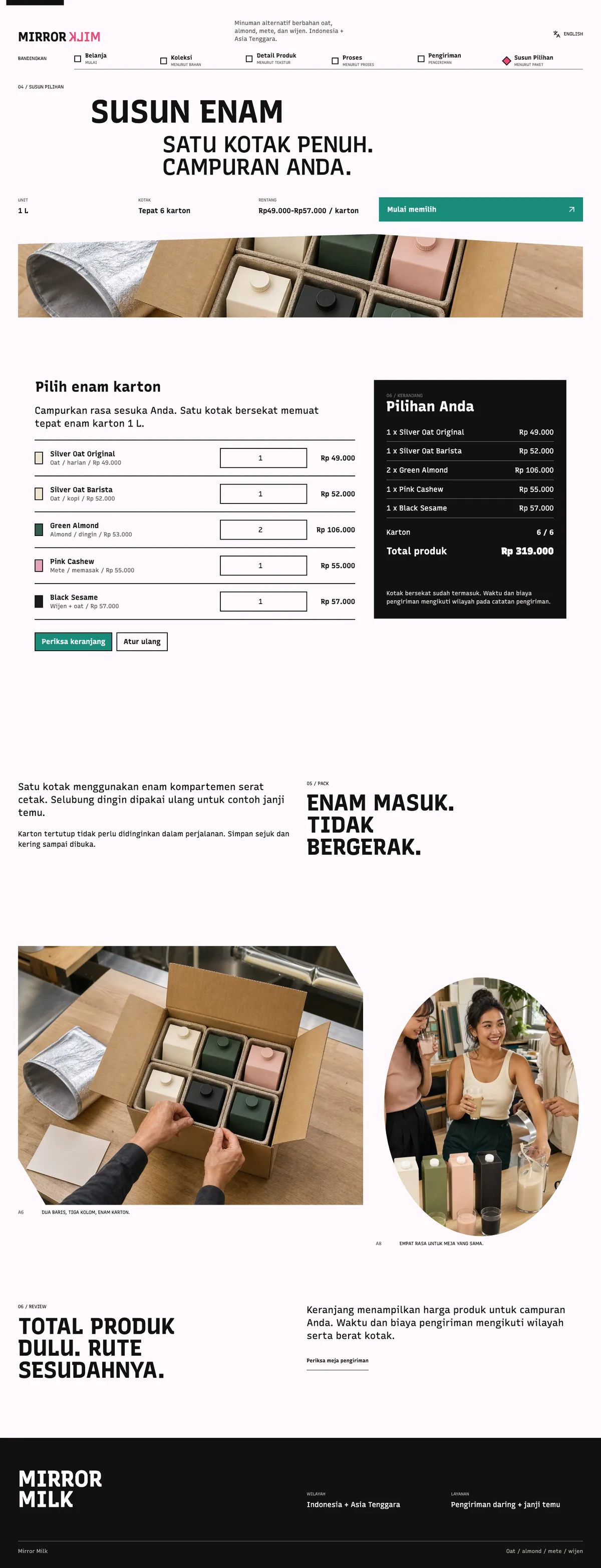 Mirror Milk: halaman Susun Pilihan