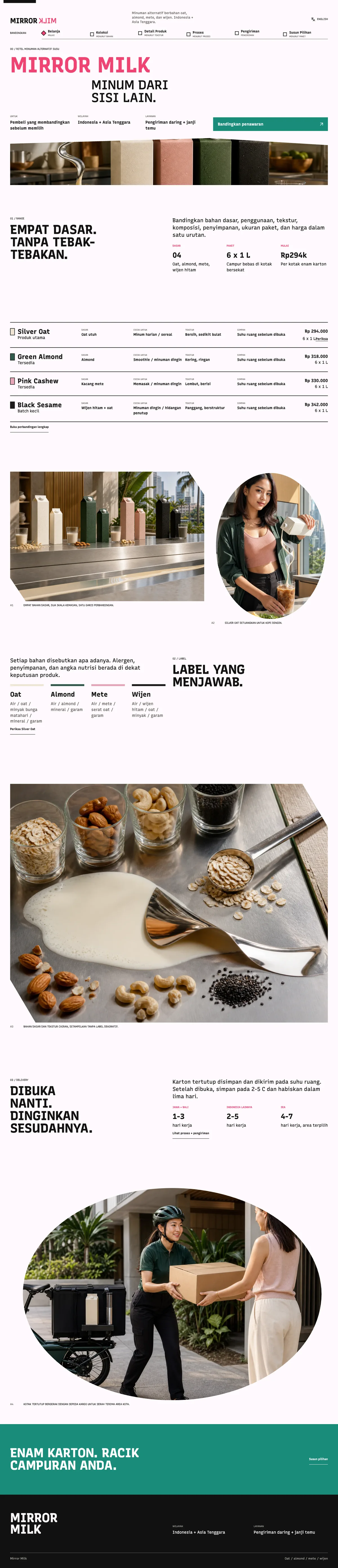 Mirror Milk: halaman Belanja