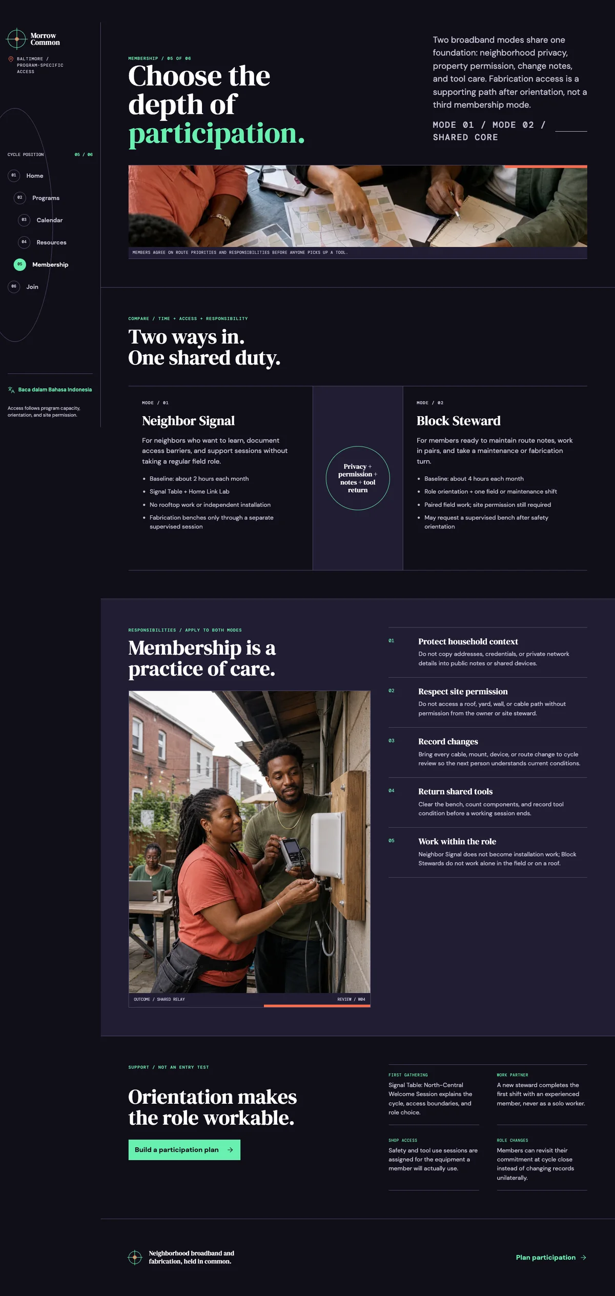 Morrow Common: Membership page