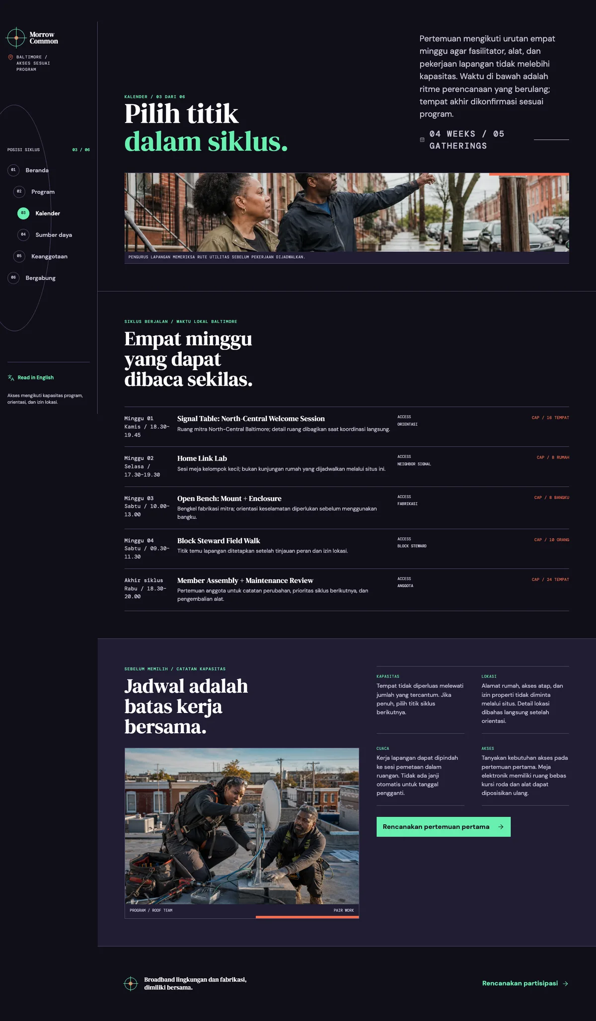 Morrow Common: halaman Kalender