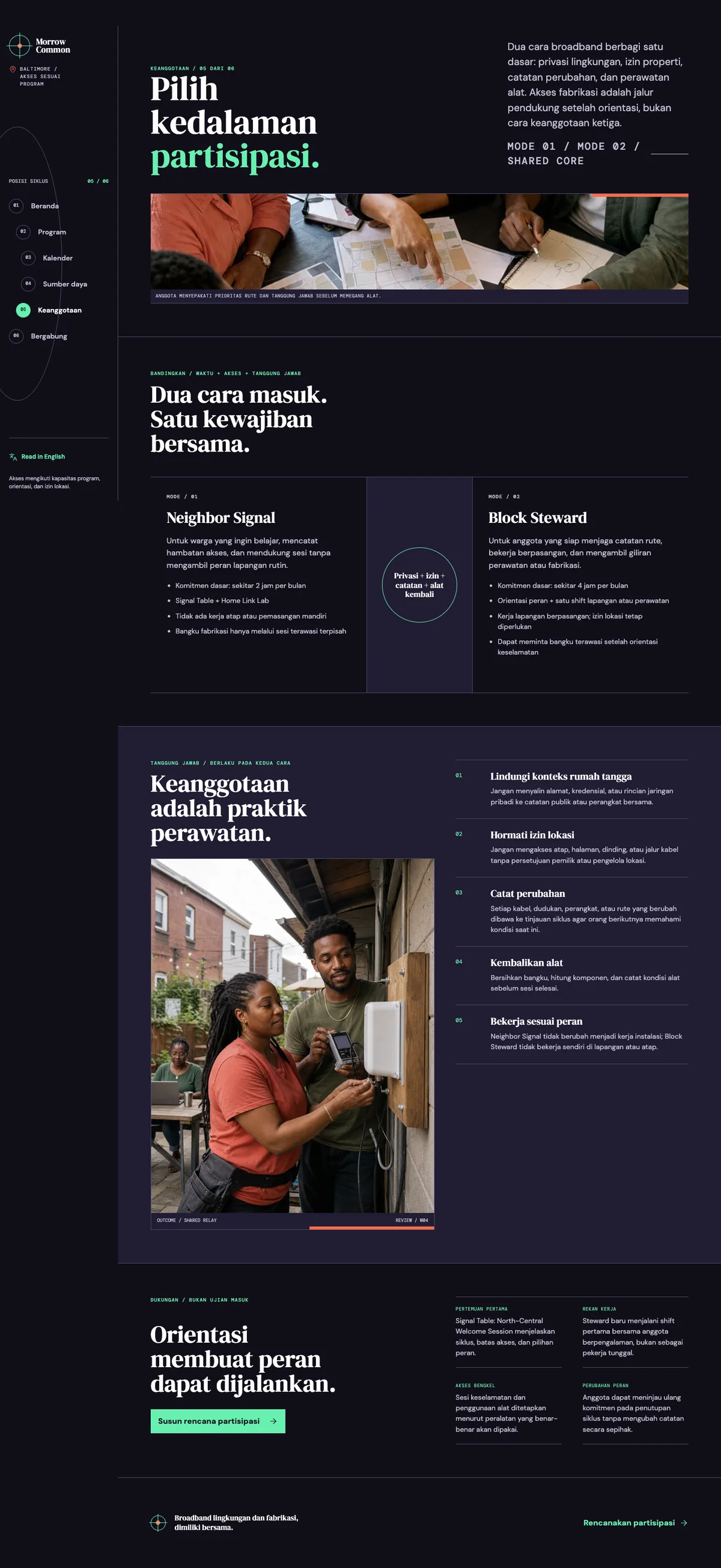 Morrow Common: halaman Keanggotaan
