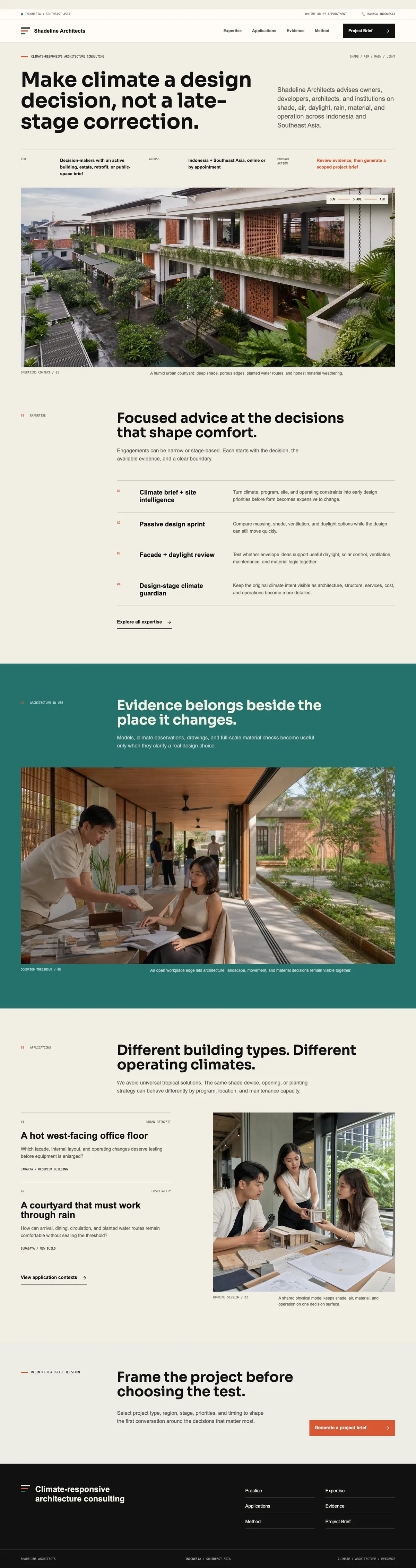 Shadeline Architects: Practice page