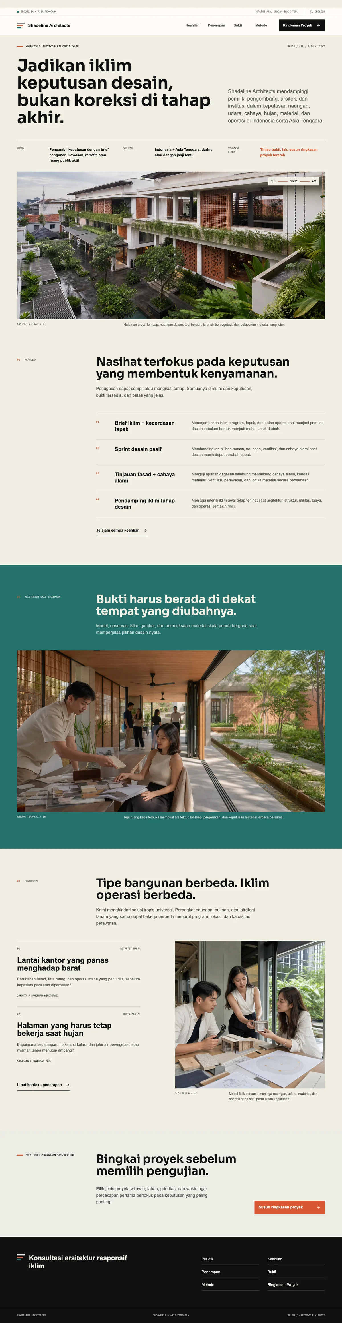 Shadeline Architects: halaman Praktik