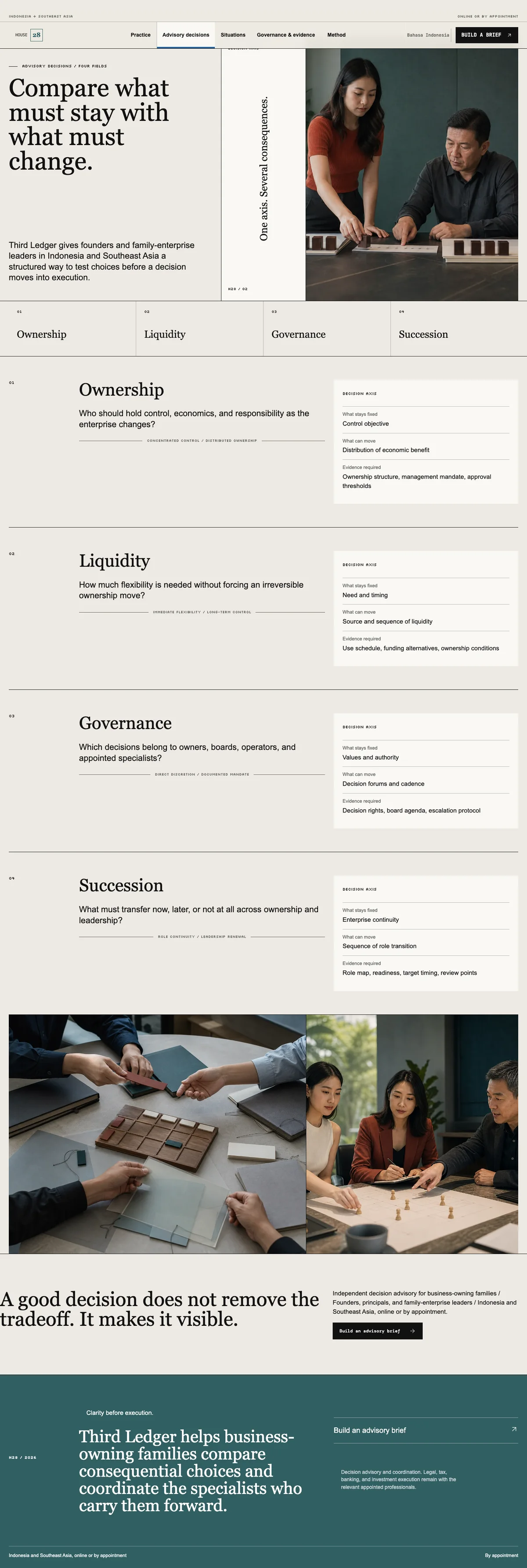 Third Ledger: Advisory decisions page