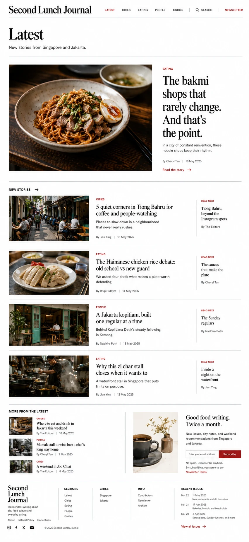 Second Lunch: konsep visual halaman Terbaru lengkap untuk editorial & publication.