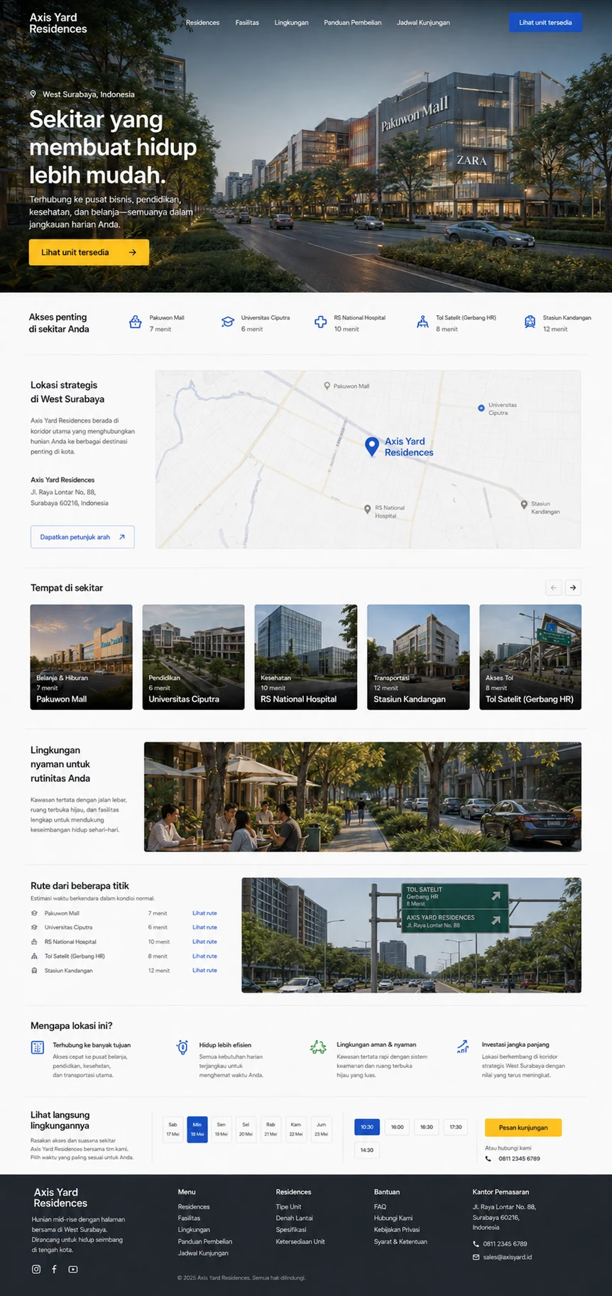 Axis Yard Residences: konsep visual halaman Sekitar lengkap.