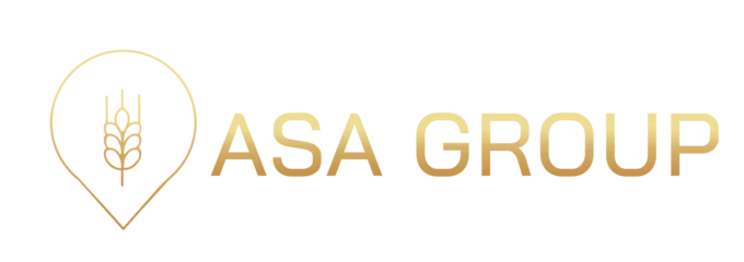 Logo resmi ASA GROUP berwarna emas
