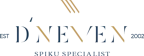 Logo resmi D'NEVEN SPIKU berwarna biru tua