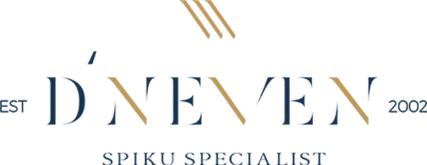 Logo resmi D'NEVEN SPIKU berwarna biru tua