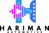 Logo resmi Hariman Automotive dengan simbol audio dan gril kendaraan