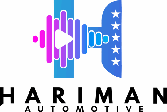 Logo resmi Hariman Automotive dengan simbol audio dan gril kendaraan