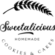 Logo resmi Sweetalicious bergambar kue dan tulisan merek